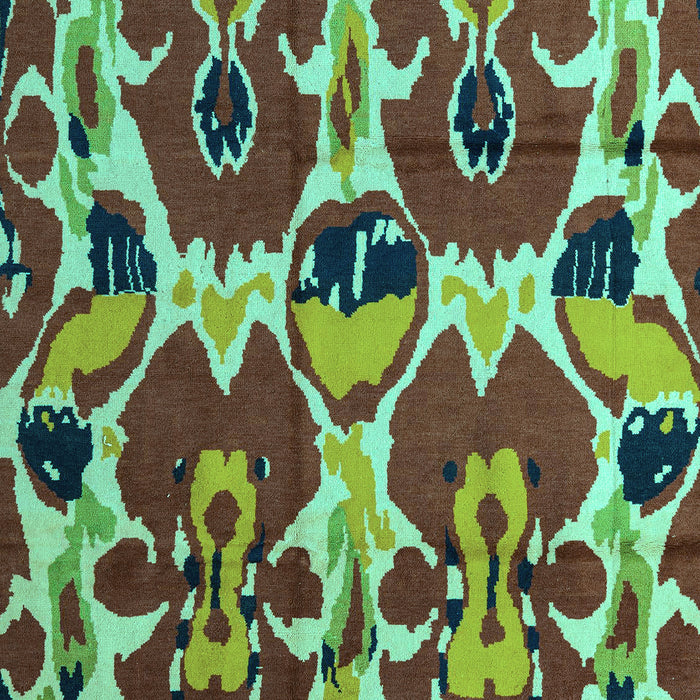 Machine Washable Abstract Turquoise Modern Area Rugs, wshabs4552turq