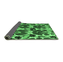 Sideview of Abstract Emerald Green Modern Rug, abs4552emgrn