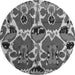 Round Abstract Gray Modern Rug, abs4552gry