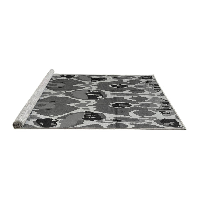 Sideview of Machine Washable Abstract Gray Modern Rug, wshabs4552gry