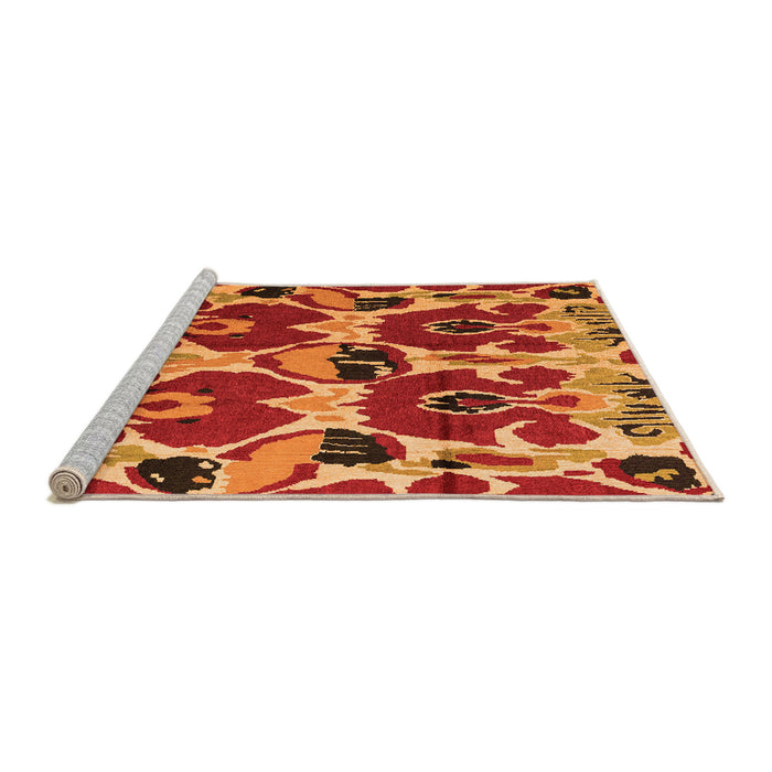 Sideview of Machine Washable Abstract Orange Modern Area Rugs, wshabs4552org