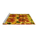 Sideview of Machine Washable Abstract Yellow Modern Rug, wshabs4552yw