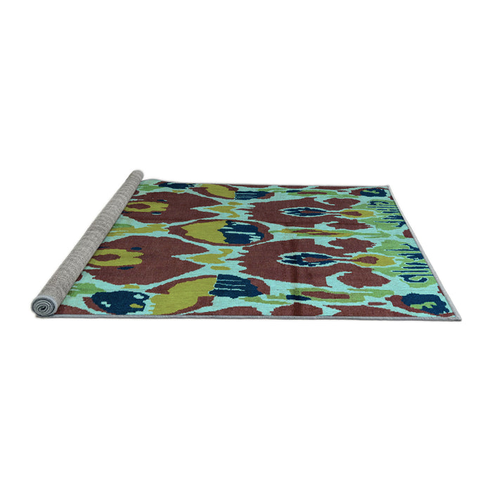 Sideview of Machine Washable Abstract Light Blue Modern Rug, wshabs4552lblu