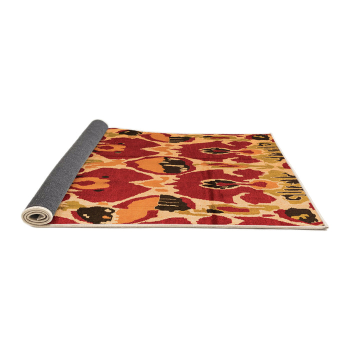 Sideview of Abstract Orange Modern Rug, abs4552org