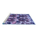 Sideview of Machine Washable Abstract Blue Modern Rug, wshabs4552blu