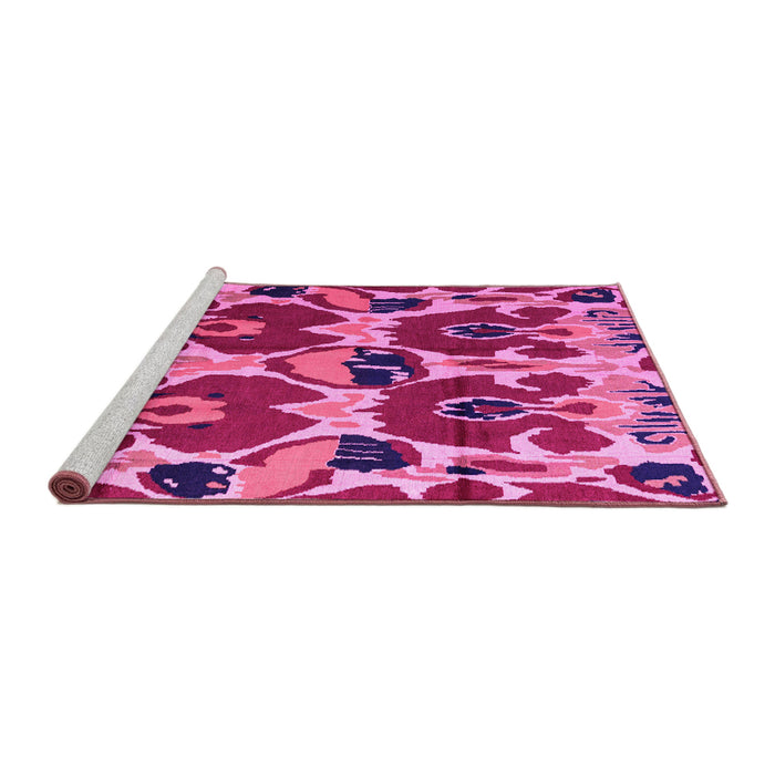 Sideview of Machine Washable Abstract Pink Modern Rug, wshabs4552pnk