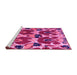 Sideview of Machine Washable Abstract Pink Modern Rug, wshabs4552pnk