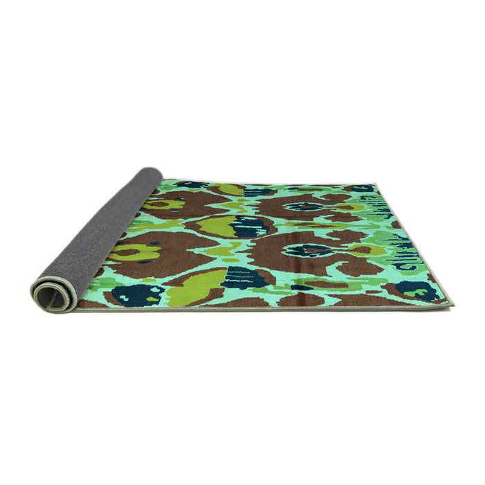 Sideview of Abstract Turquoise Modern Rug, abs4552turq