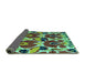 Sideview of Abstract Turquoise Modern Rug, abs4552turq