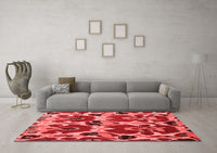 Machine Washable Abstract Red Modern Rug, wshabs4552red