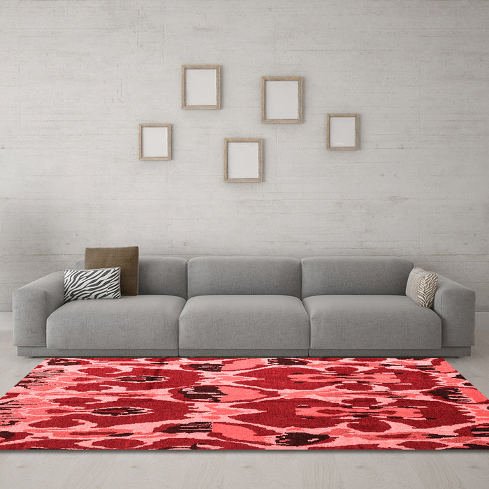 Modern Red Washable Rugs