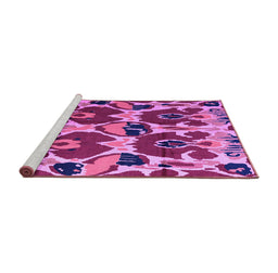 Sideview of Machine Washable Abstract Purple Modern Area Rugs, wshabs4552pur
