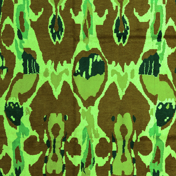 Machine Washable Abstract Green Modern Area Rugs, wshabs4552grn