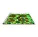 Sideview of Machine Washable Abstract Green Modern Area Rugs, wshabs4552grn