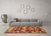 Machine Washable Abstract Brown Modern Rug in a Living Room,, wshabs4552brn