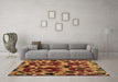 Machine Washable Abstract Brown Modern Rug in a Living Room,, wshabs4553brn