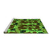 Sideview of Machine Washable Abstract Green Modern Area Rugs, wshabs4553grn