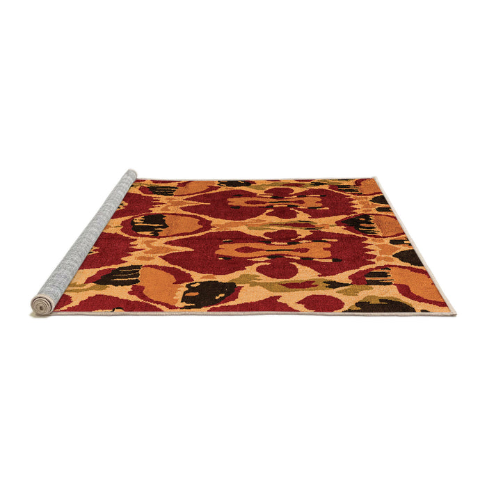 Sideview of Machine Washable Abstract Orange Modern Area Rugs, wshabs4553org
