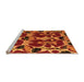 Sideview of Machine Washable Abstract Orange Modern Area Rugs, wshabs4553org