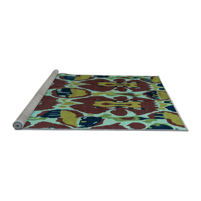 Sideview of Machine Washable Abstract Light Blue Modern Rug, wshabs4553lblu