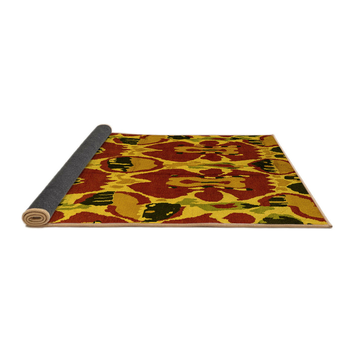 Sideview of Abstract Yellow Modern Rug, abs4553yw