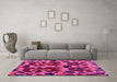 Machine Washable Abstract Pink Modern Rug in a Living Room, wshabs4553pnk