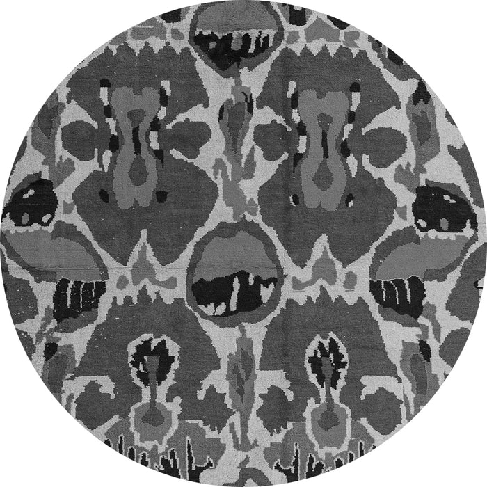 Round Machine Washable Abstract Gray Modern Rug, wshabs4553gry
