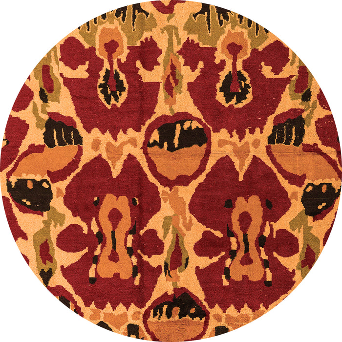 Round Abstract Orange Modern Rug, abs4553org