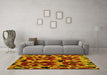 Machine Washable Abstract Yellow Modern Rug in a Living Room, wshabs4553yw