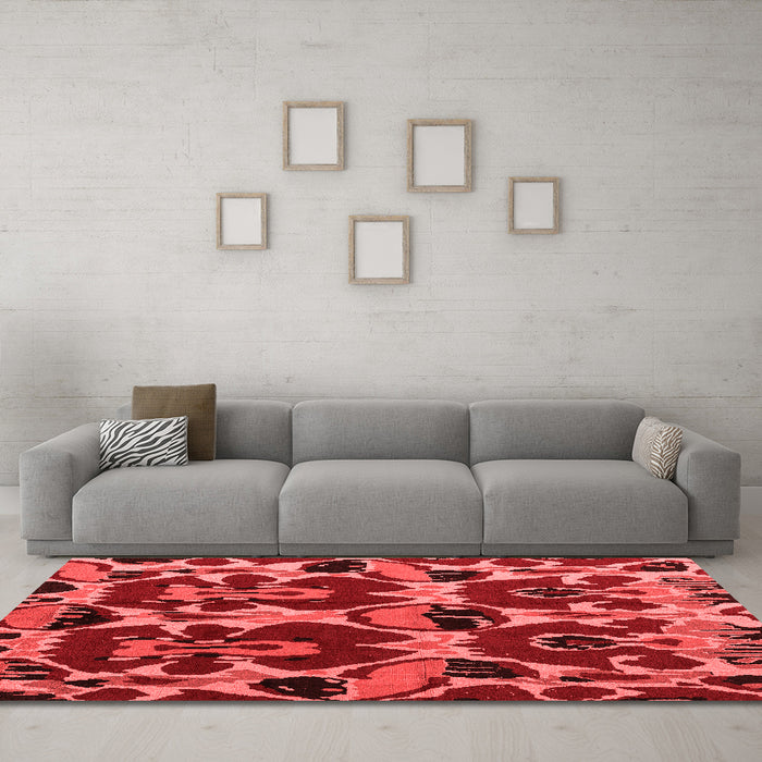 Modern Red Washable Rugs