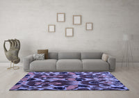 Machine Washable Abstract Blue Modern Rug, wshabs4553blu