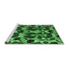 Sideview of Machine Washable Abstract Emerald Green Modern Area Rugs, wshabs4553emgrn