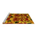 Sideview of Machine Washable Abstract Yellow Modern Rug, wshabs4553yw