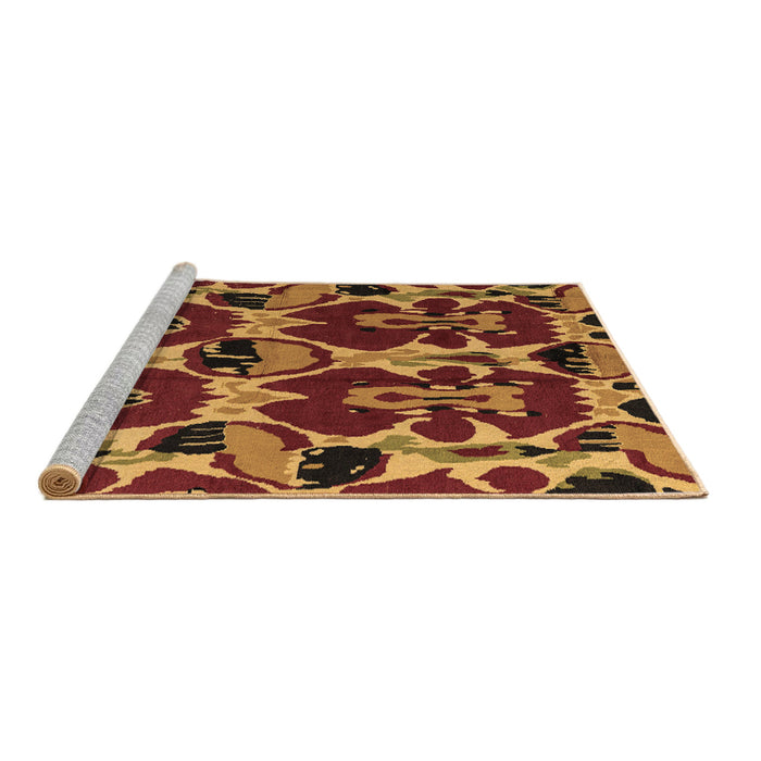 Sideview of Machine Washable Abstract Brown Modern Rug, wshabs4553brn