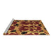 Sideview of Machine Washable Abstract Brown Modern Rug, wshabs4553brn