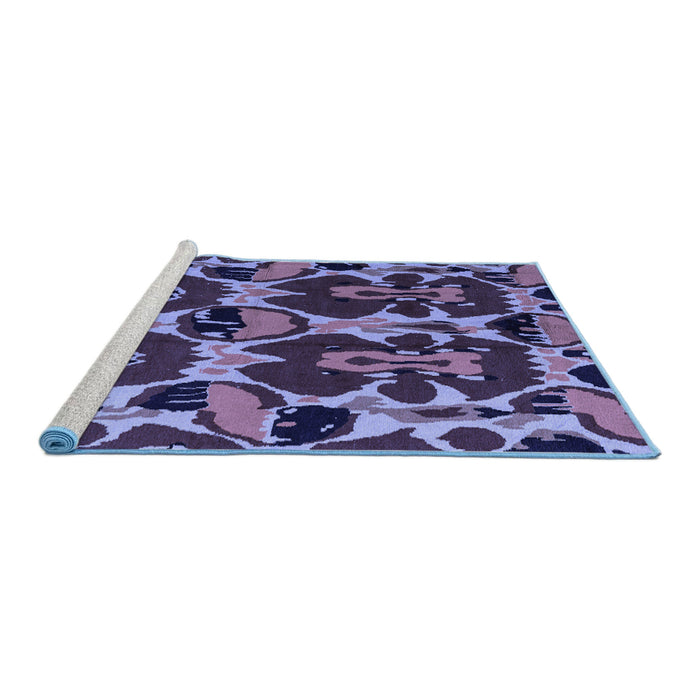 Sideview of Machine Washable Abstract Blue Modern Rug, wshabs4553blu