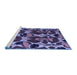 Sideview of Machine Washable Abstract Blue Modern Rug, wshabs4553blu