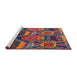 Sideview of Machine Washable Abstract Dark Almond Brown Rug, wshabs4554