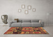 Machine Washable Abstract Brown Modern Rug in a Living Room,, wshabs4554brn