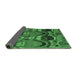 Sideview of Abstract Emerald Green Modern Rug, abs4554emgrn