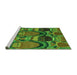 Sideview of Machine Washable Abstract Green Modern Area Rugs, wshabs4554grn