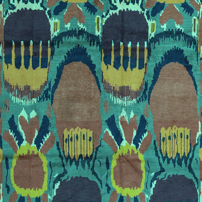Machine Washable Abstract Turquoise Modern Area Rugs, wshabs4554turq