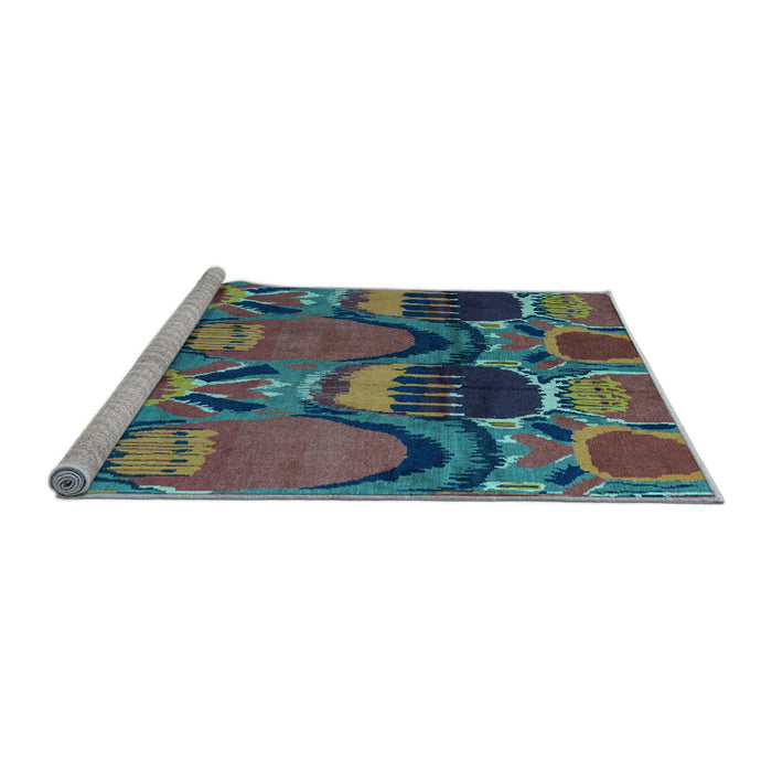 Sideview of Machine Washable Abstract Light Blue Modern Rug, wshabs4554lblu