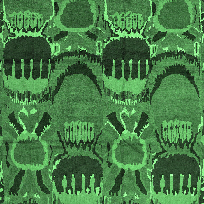 Square Machine Washable Abstract Emerald Green Modern Area Rugs, wshabs4554emgrn