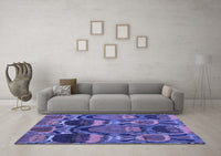 Machine Washable Abstract Blue Modern Rug, wshabs4554blu