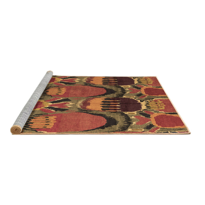 Sideview of Machine Washable Abstract Brown Modern Rug, wshabs4554brn