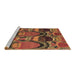 Sideview of Machine Washable Abstract Brown Modern Rug, wshabs4554brn