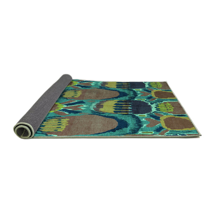 Sideview of Abstract Turquoise Modern Rug, abs4554turq
