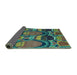 Sideview of Abstract Turquoise Modern Rug, abs4554turq