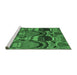 Sideview of Machine Washable Abstract Emerald Green Modern Area Rugs, wshabs4554emgrn